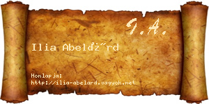 Ilia Abelárd névjegykártya